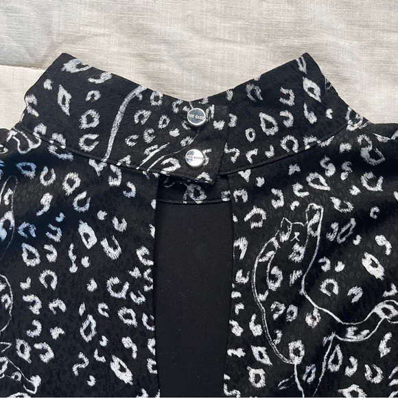 Ted Baker London Black Abstract Cat Mini Dress, Size 2 - Picture 9 of 12